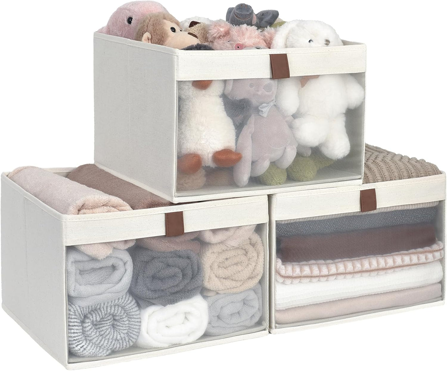 Extra Large Storage Bins with Clear Window and Handles for Organizing