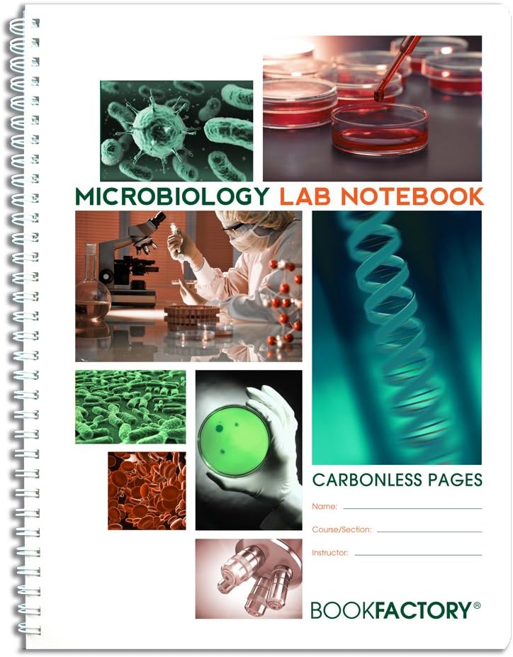 Carbonless Microbiology Lab Notebook with Durable Cover