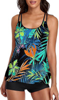 Tankini Swimsuit Two Piece - Tummy Control Flowy Tankini Top