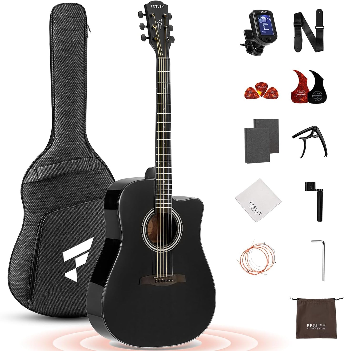 Complete Adult Guitar Kit with Accessories - Play FD60C in Style