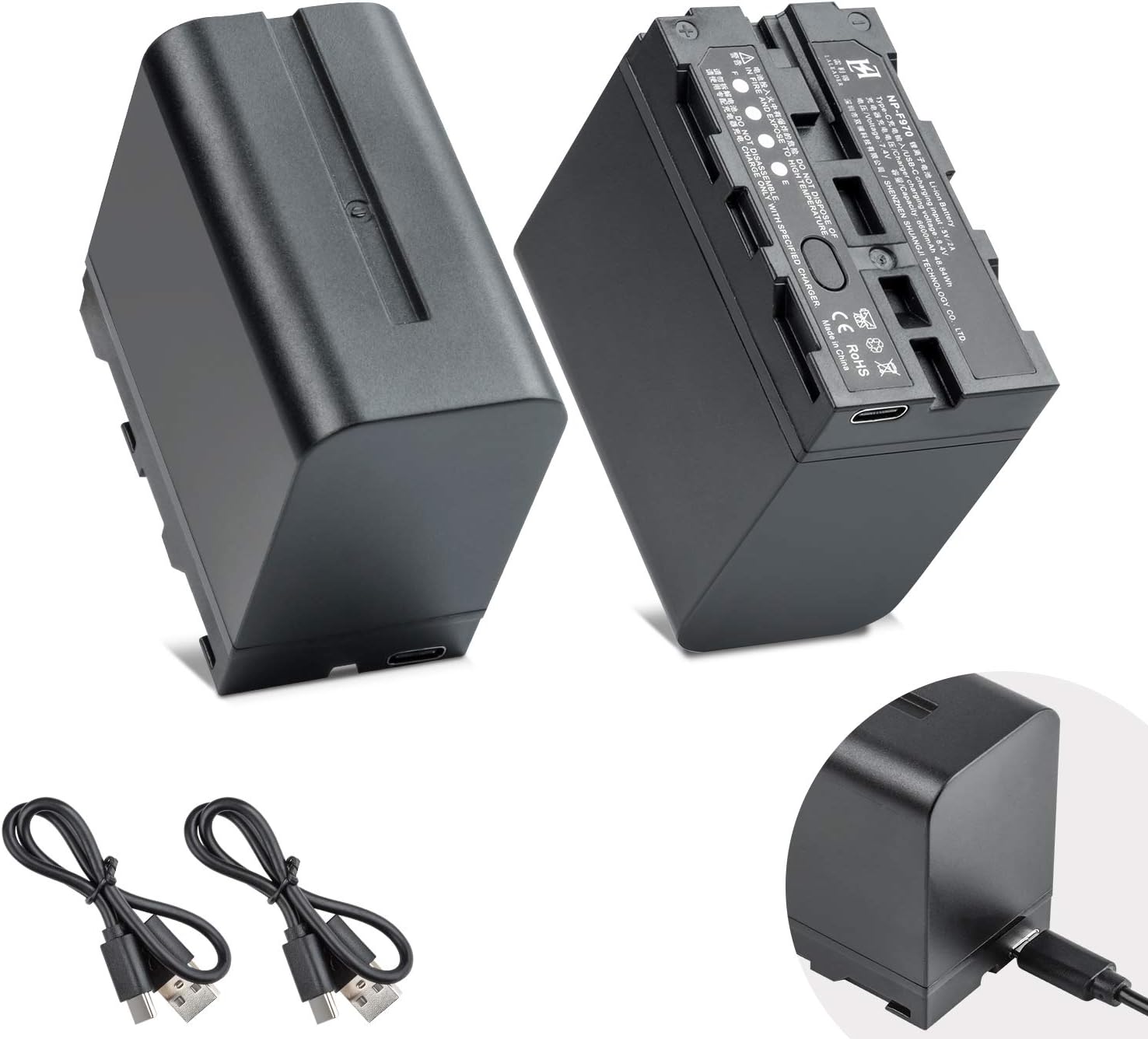 weeylite NP-F970 Battery 2-Pack for Video Light and More