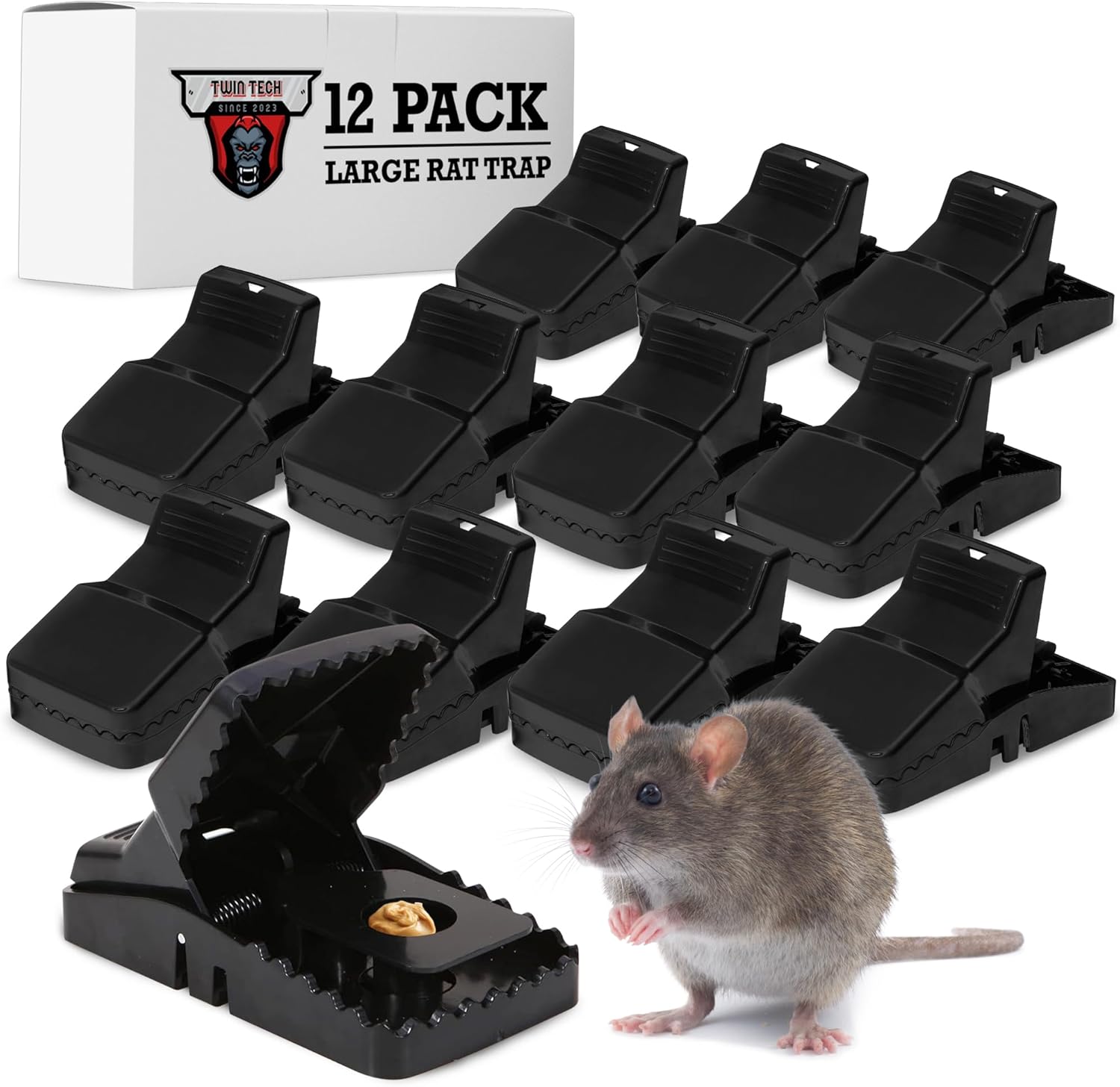 Instant Kill TwinTech Rat Traps - Reusable & Durable