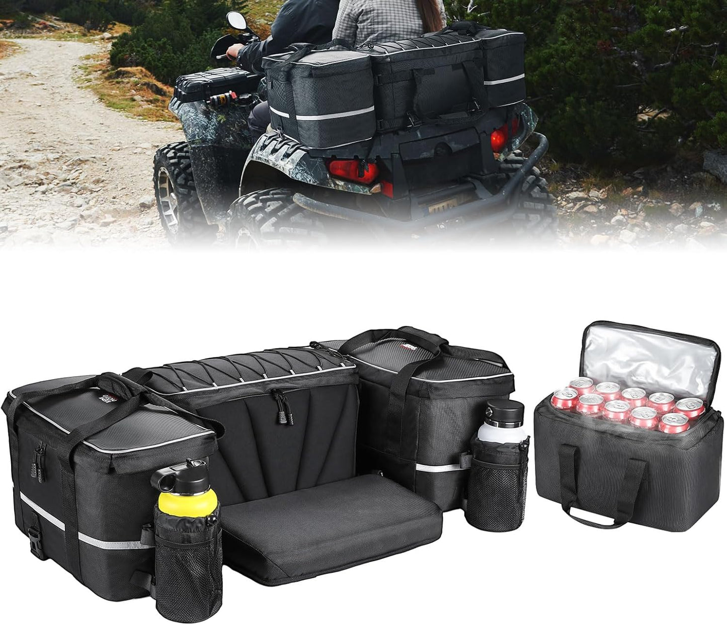 KEMIMOTO ATV Bag - 74L Large Cargo Bag with Cooler for 4 Wheelers