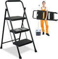 3 Step Ladder with Wide Anti-Slip Pedal for Safe Climbing