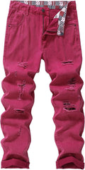 Men's Non-Stretch Straight-Leg Denim Jeans for Men - Regular Fit