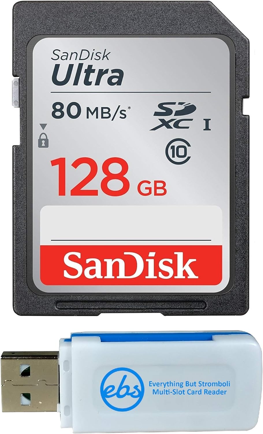 128GB SanDisk SDXC Memory Card + Card Reader Bundle