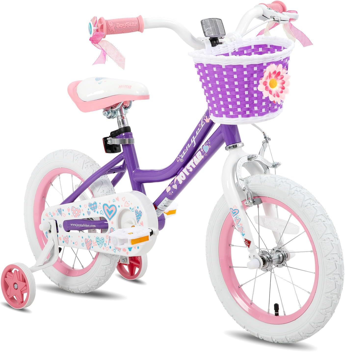 JOYSTAR Angel Girls Bike for Toddlers Ages 2-13 with Basket