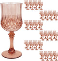 48 PCS Rose Gold Plastic Wine Glasses for Parties and Events