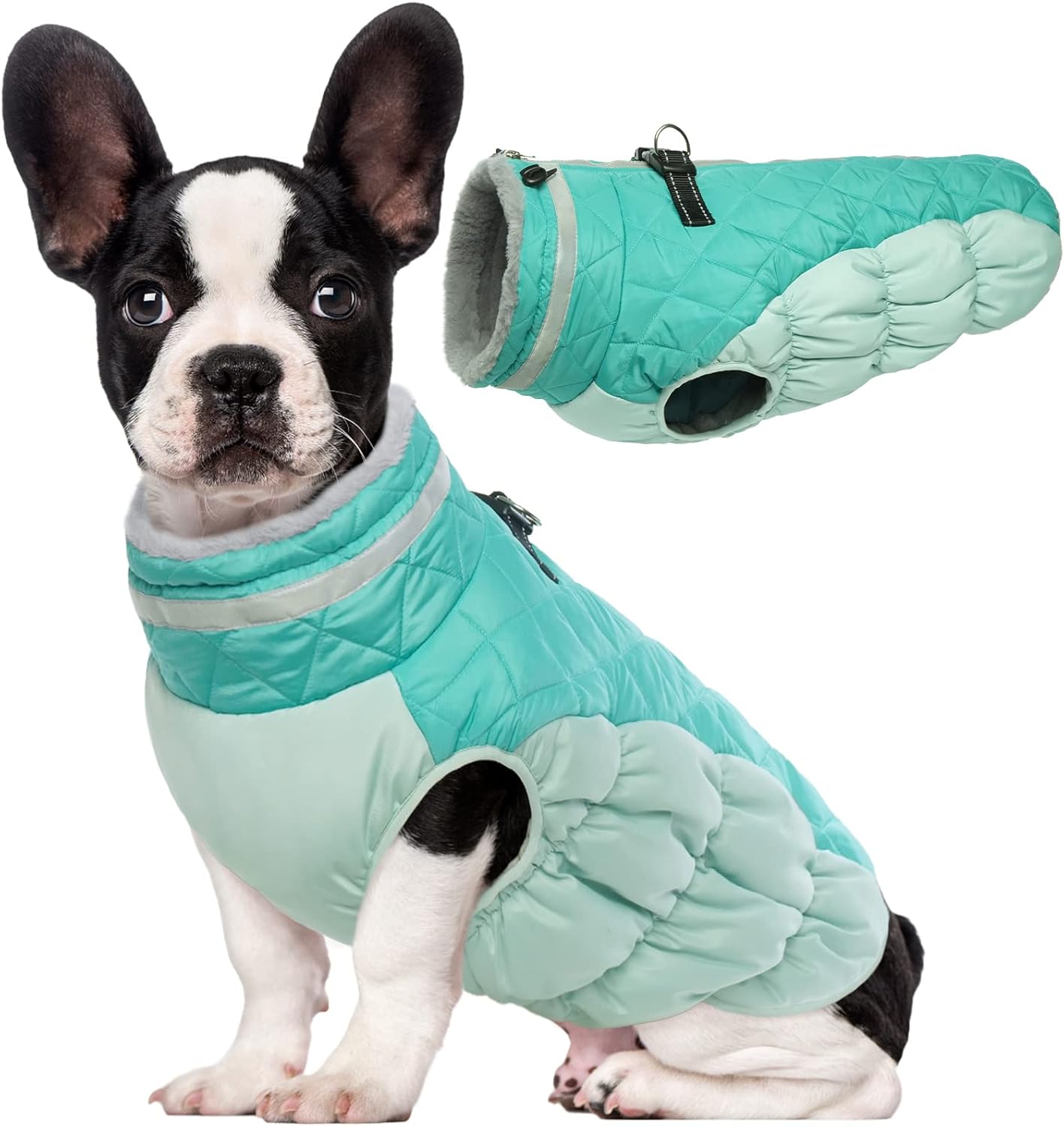 Lelepet Dog Coat Warm Winter Jacket with Harness for Medium Dogs