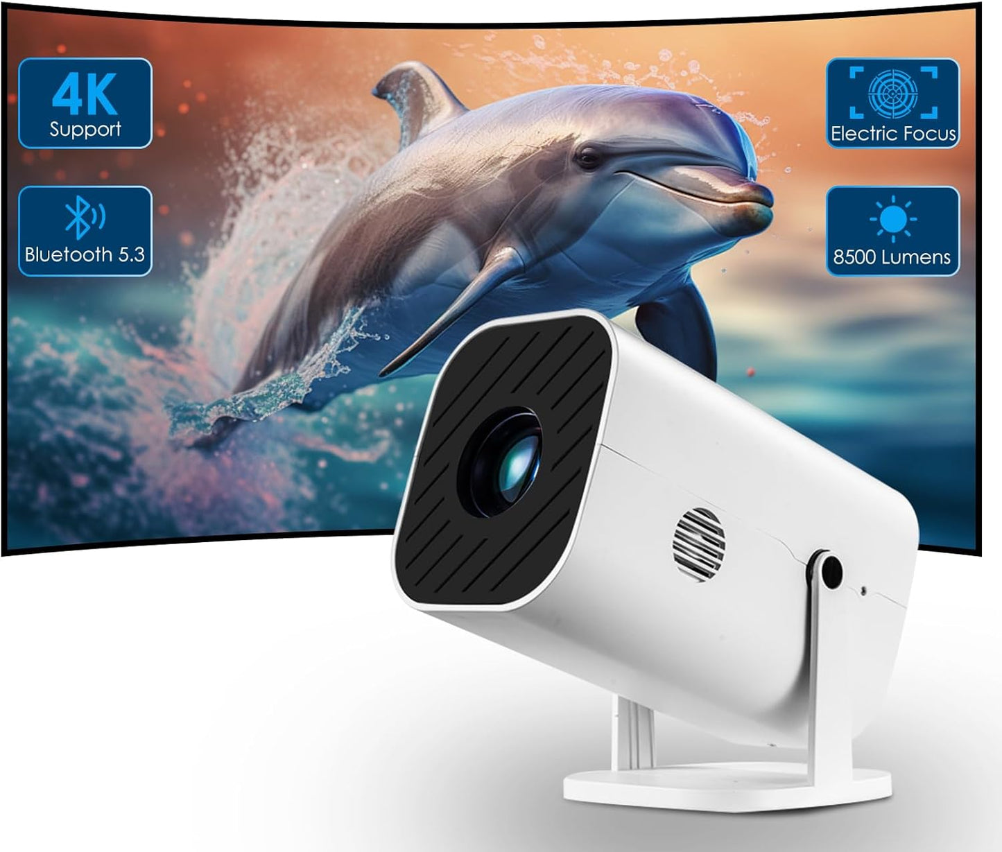 Mini Projector with Electric Focus - 1080P Bluetooth & App - KEJOG