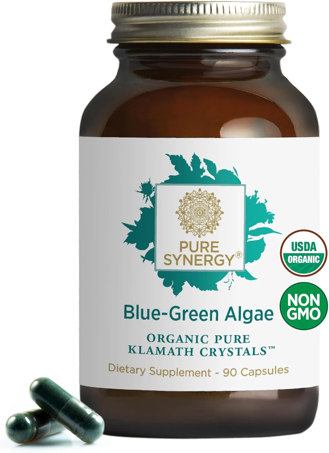 PURE SYNERGY Blue-Green Algae Capsules for Energy & Clarity