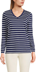 Women's Relaxed Supima Cotton V-Neck Long Sleeve T-Shirt - Soft