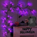 Halloween Willow Vine Garland with 66 Purple LED Lights - 9 ft Decor