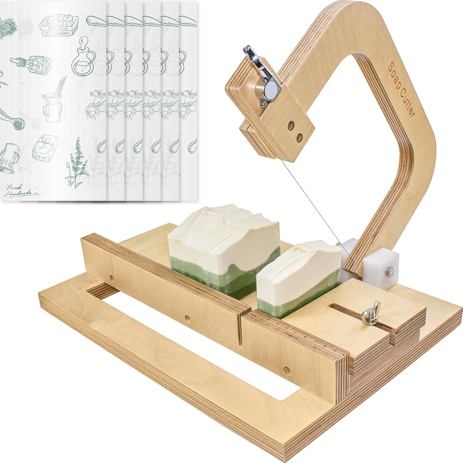 Wooden Soap Cutter for Soap Making Supplies Adjustable Tool