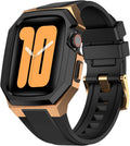 Luxury Metal Case with Silicone Band for Apple Watch Men - Rugged