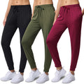 3 Pack Women's Dry-Fit Lounge Joggers with Pockets - Lightweight