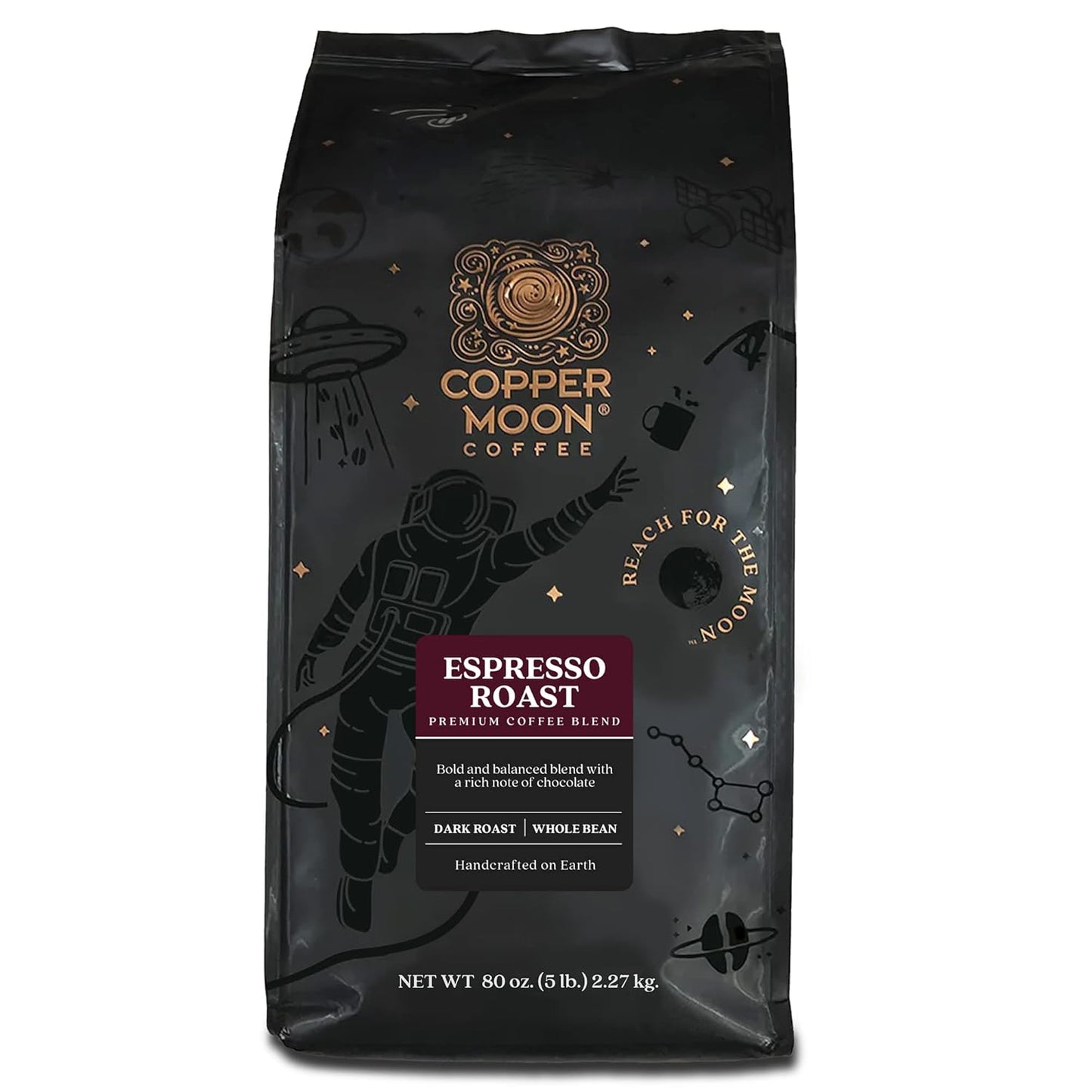 Copper Moon Dark Roast Whole Bean Coffee, 5 lb - Rich Espresso Blend