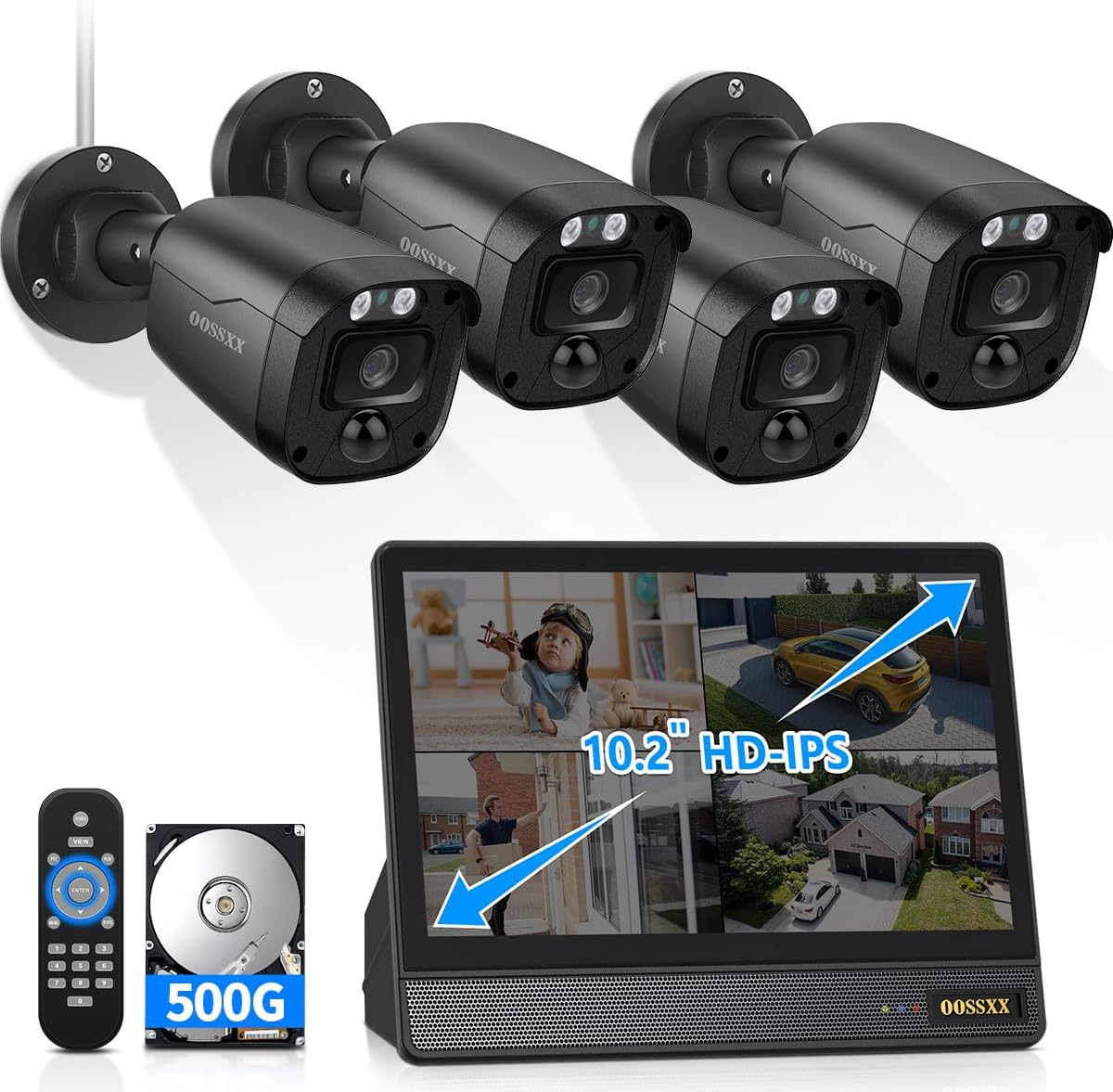 Full HD 5MP Wired Security Camera System for Home Surveillance