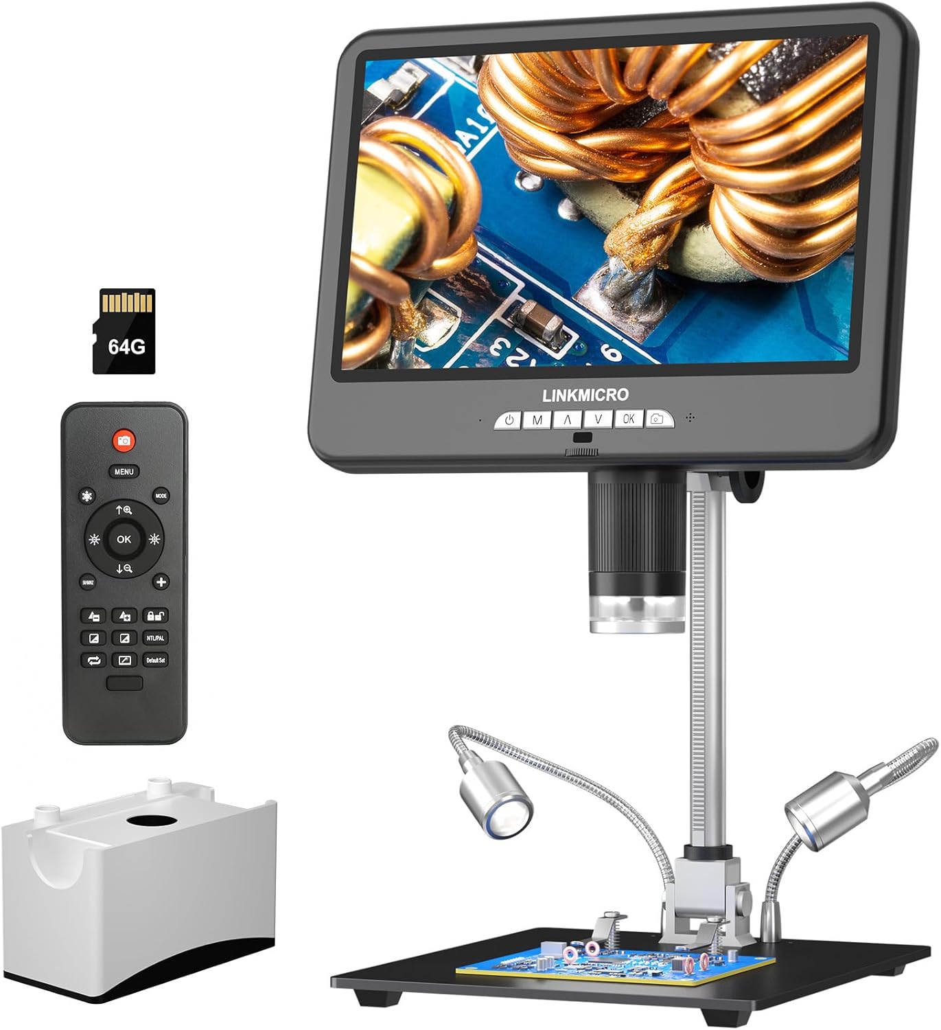 LM210S 10.1ft' 4K 60FPS HDMI Digital Microscope for Electronics