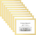 8.5x11 Picture Frames Set of 9 - Gold Photo Frames for Wall