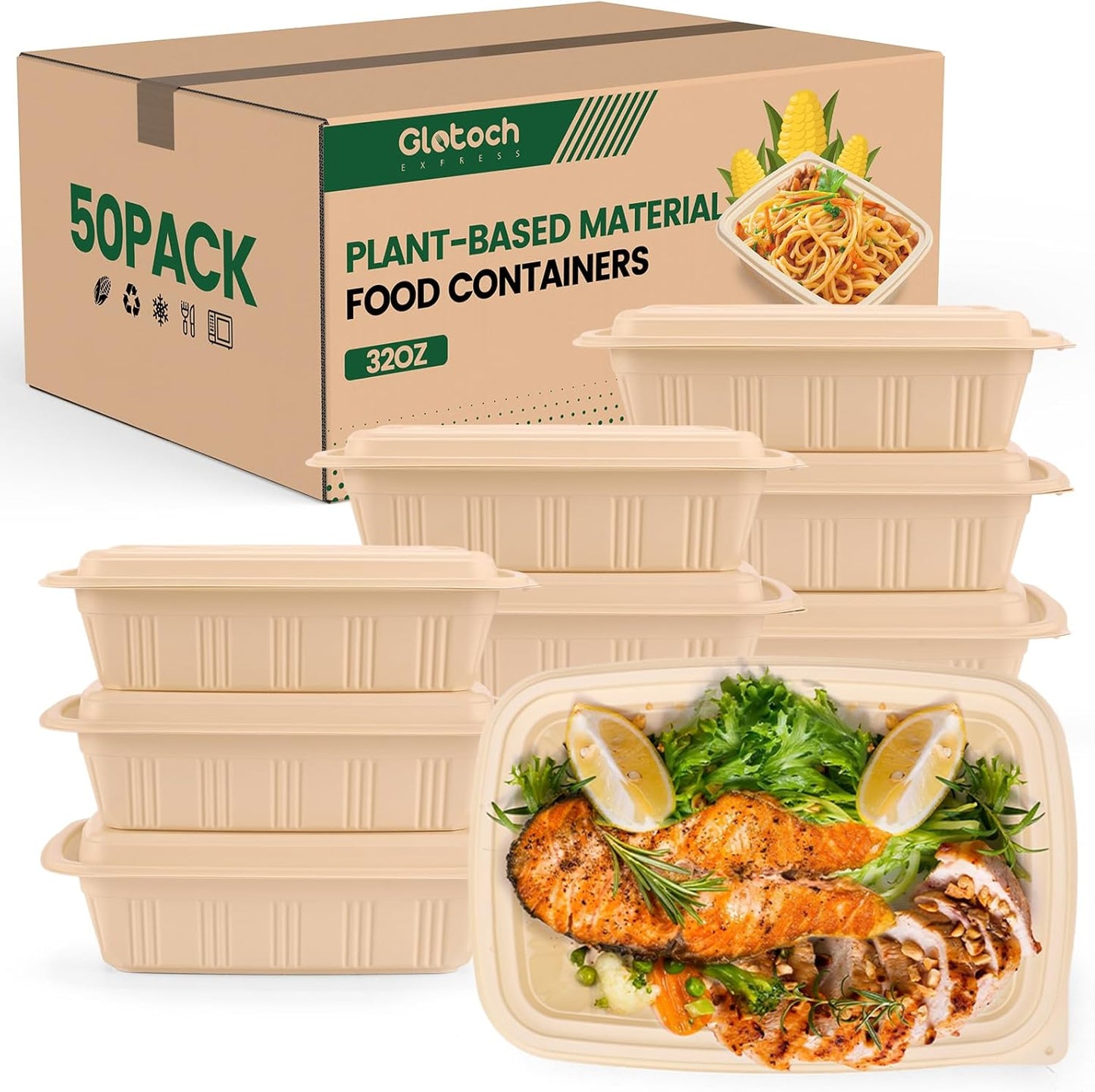 100 Piece Meal Prep Containers with Lids for Eco-Friendly Meals