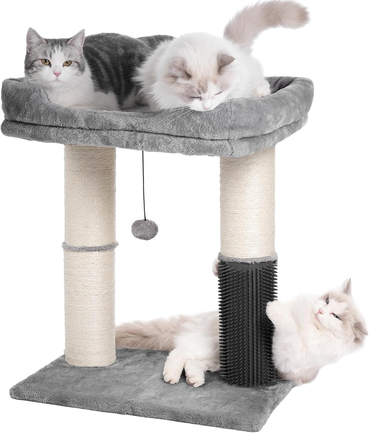 Cat Tree Tower for Large Cats with Cozy Bed and Self Groomer