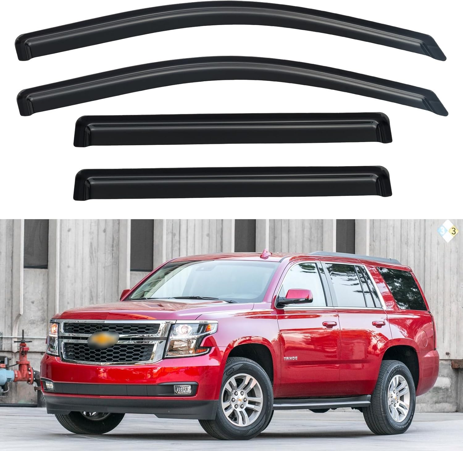 Window Rain Guards Visors for 2015-2020 Chevy Tahoe & GMC Yukon