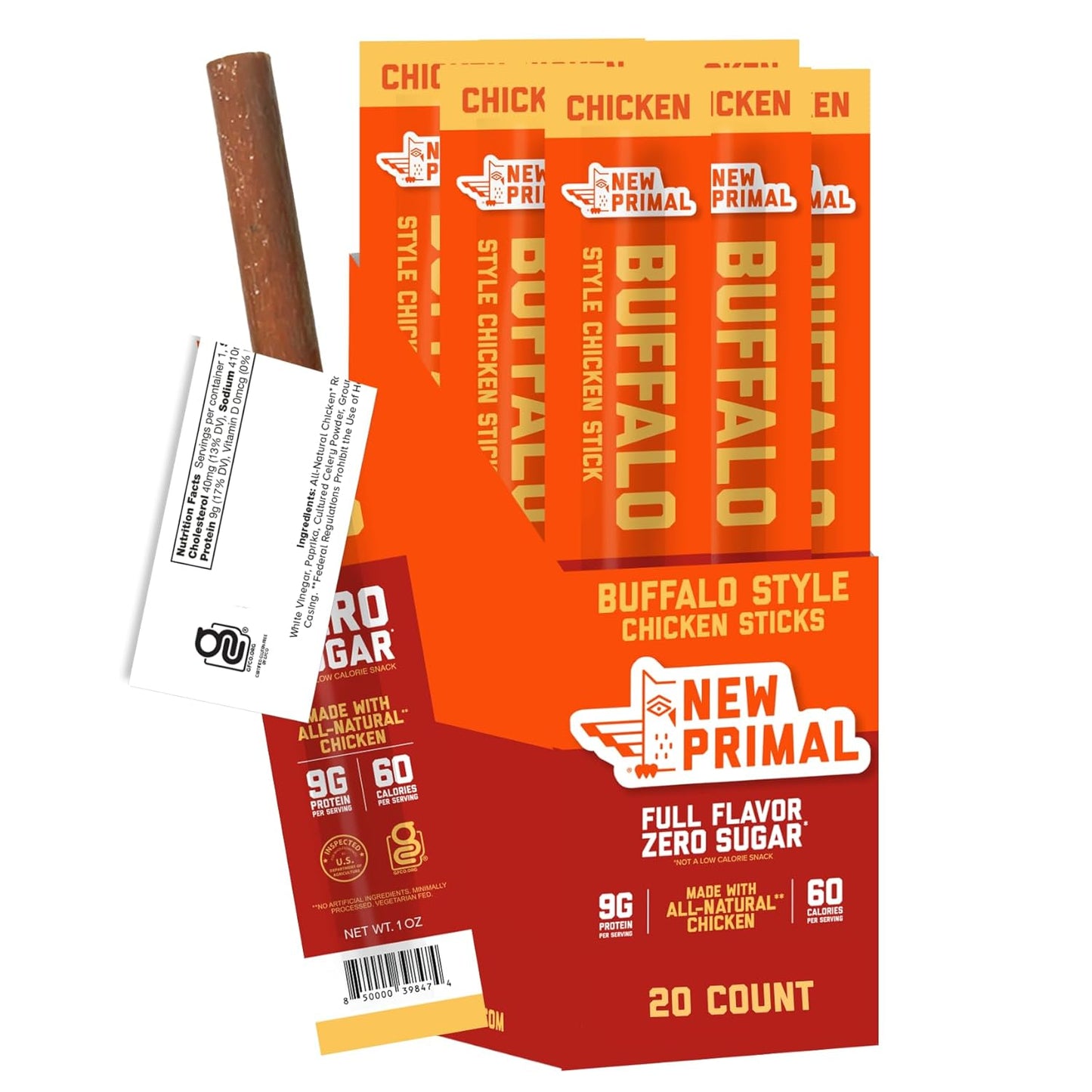 Buffalo Chicken Sticks - Keto, Gluten Free, High Protein Snack