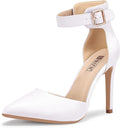 IN4 Pedazo High Block Heels Pumps Pointed Ankle Strap - Dress Shoes