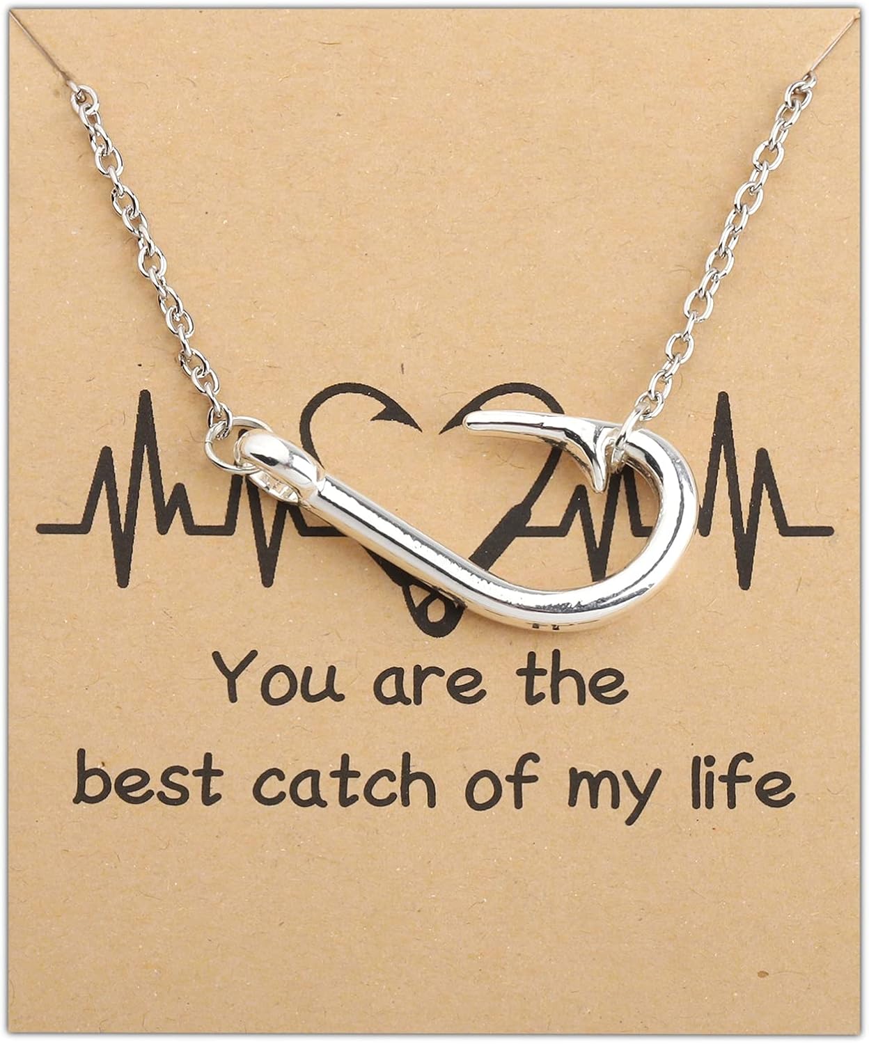 Catch of My Life Fish Hook Necklace - Perfect Fishing Gift