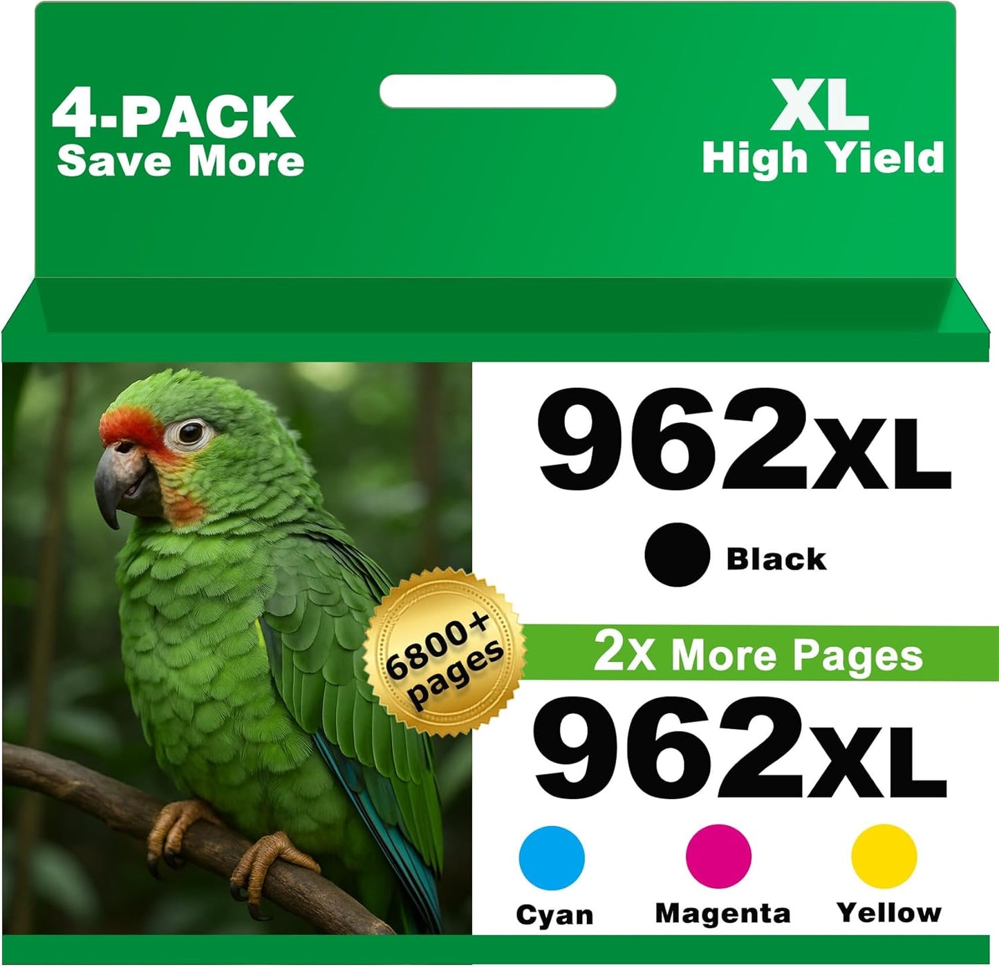 962XL Ink Cartridges Combo Pack for HP Printers - 4 Pack