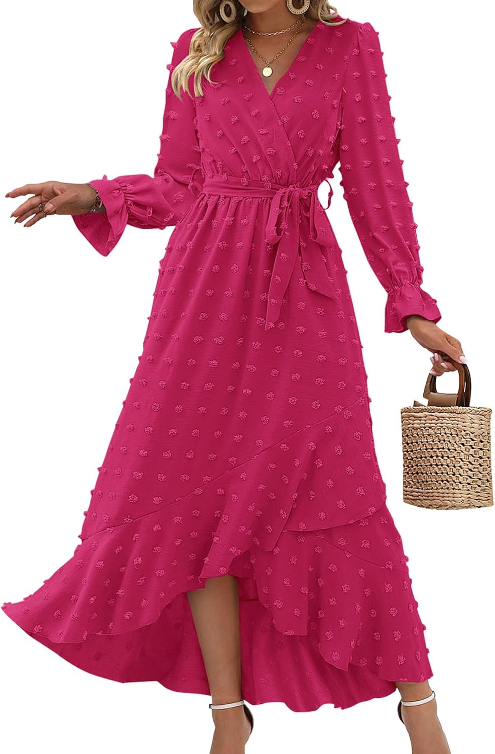 BTFBM Long Sleeve Maxi Dresses for Women with Boho Vibes