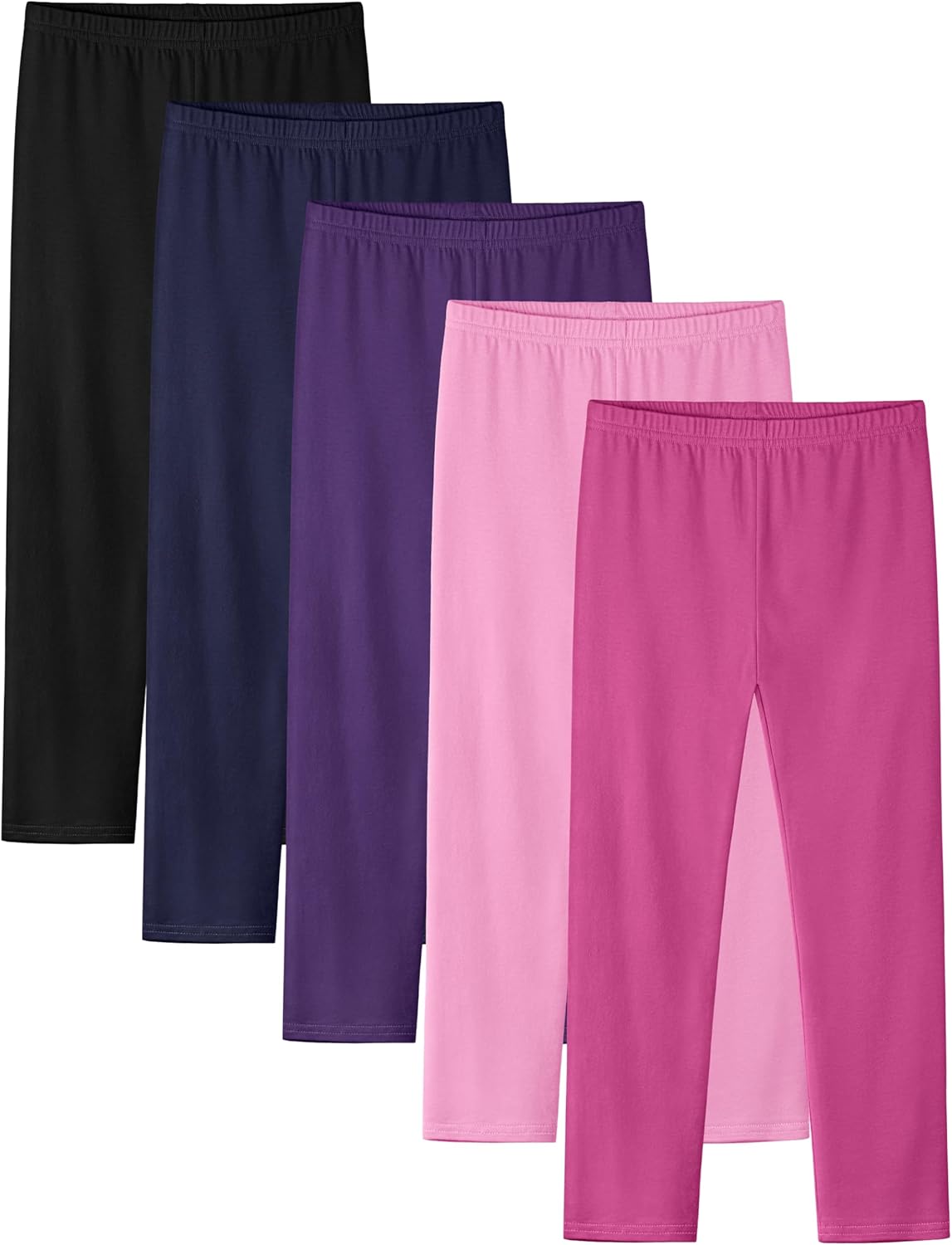 5 Pack Girls Leggings Cotton Tights for Toddler Kids Comfort