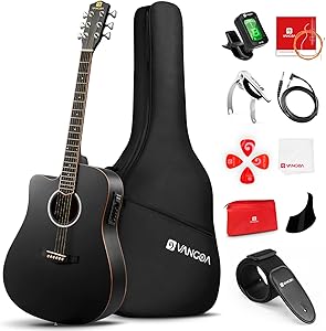 Left Handed Acoustic-Electric Guitar Bundle with EQ for Beginners