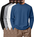 Neer Mens Big and Tall Long Sleeve Crewneck 4-Pack - Comfortable Shoes