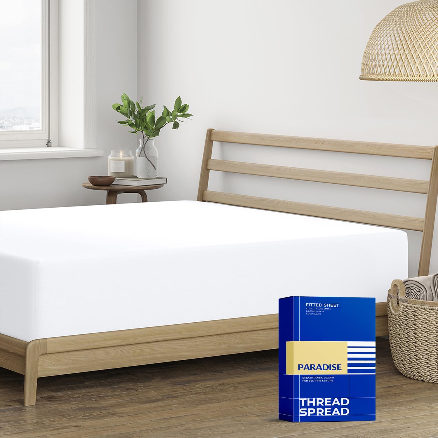 Luxury Egyptian Cotton King Fitted Sheet with Deep Pockets