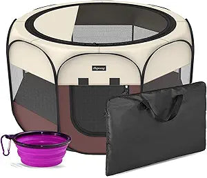Hepeeng Portable Foldable Pet Playpen for Indoor and Outdoor Use