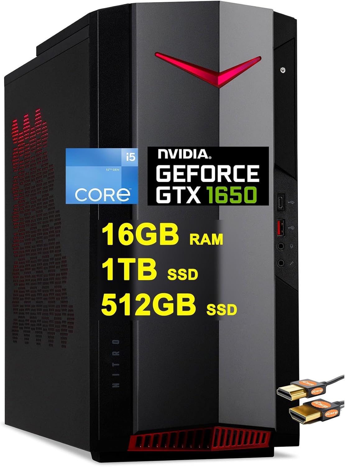 Acer Nitro 50 Gaming Desktop: 12th Gen Intel i5, GTX 1650 Graphic, Win11