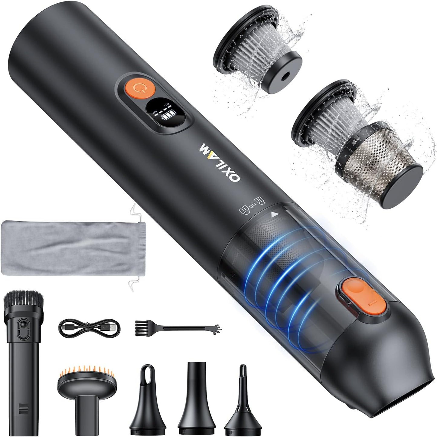 OXILAM 14000PA Cordless Car Vacuum - 2-in-1 Suction & Blow, 30 Mins Runtime