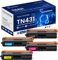 TN-431 Toner Cartridge 4-Pack Compatible TN431 - High Yield