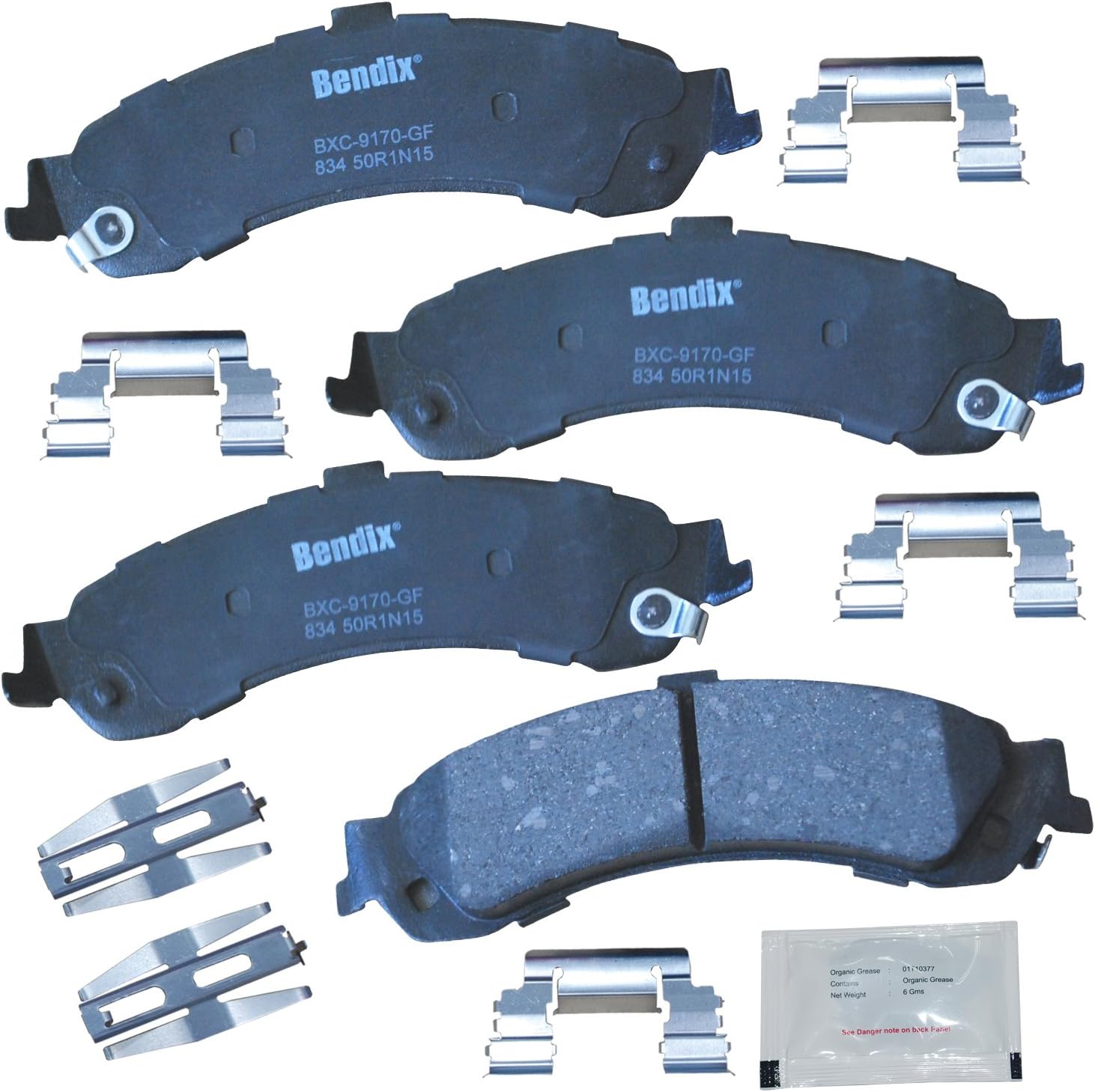 Bendix Priority1 CFC834 Ceramic Rear Brake Pads for Cadillac