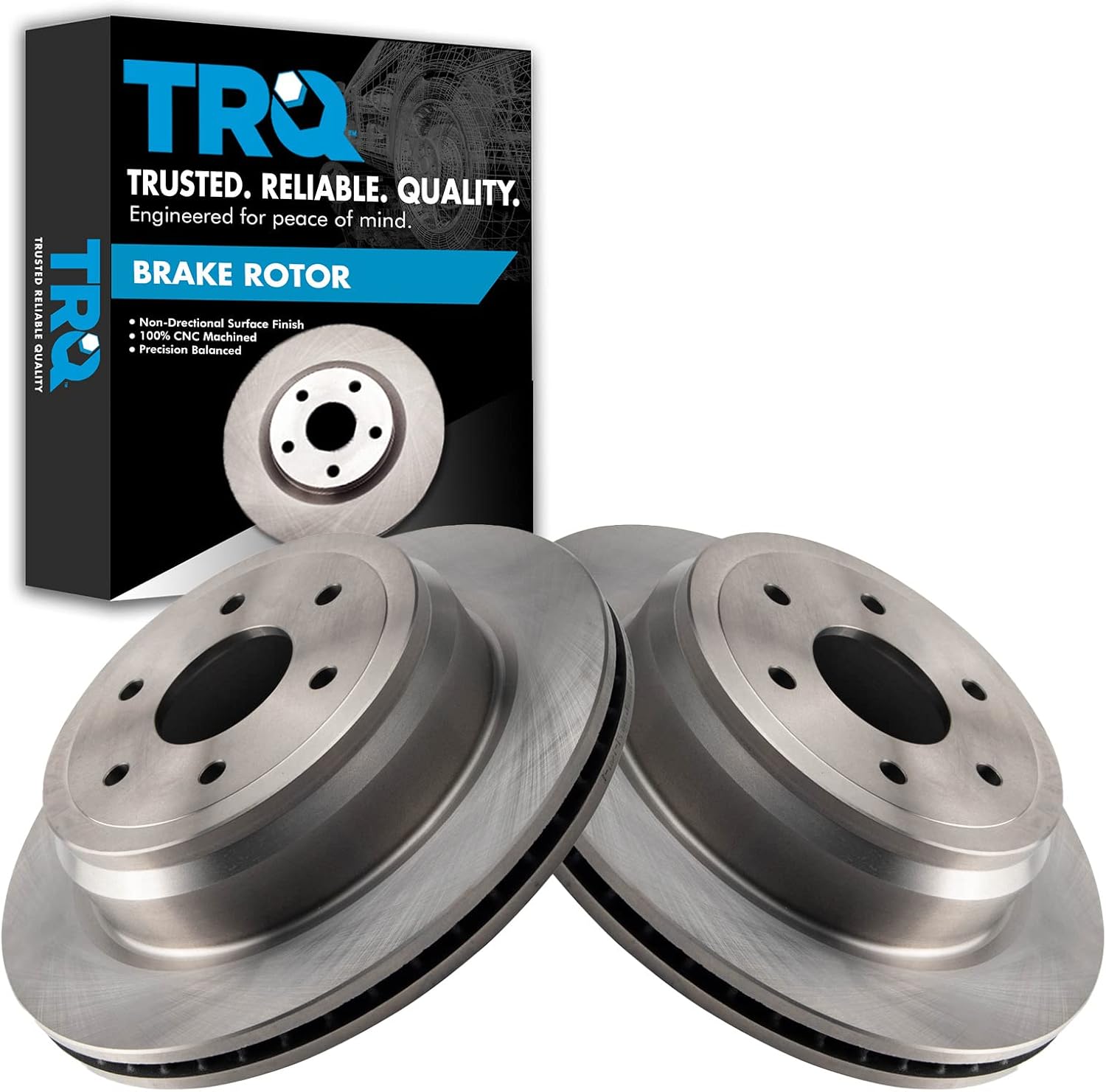 TRQ Rear Brake Rotors Set for 2016-2023 Nissan TITAN XD