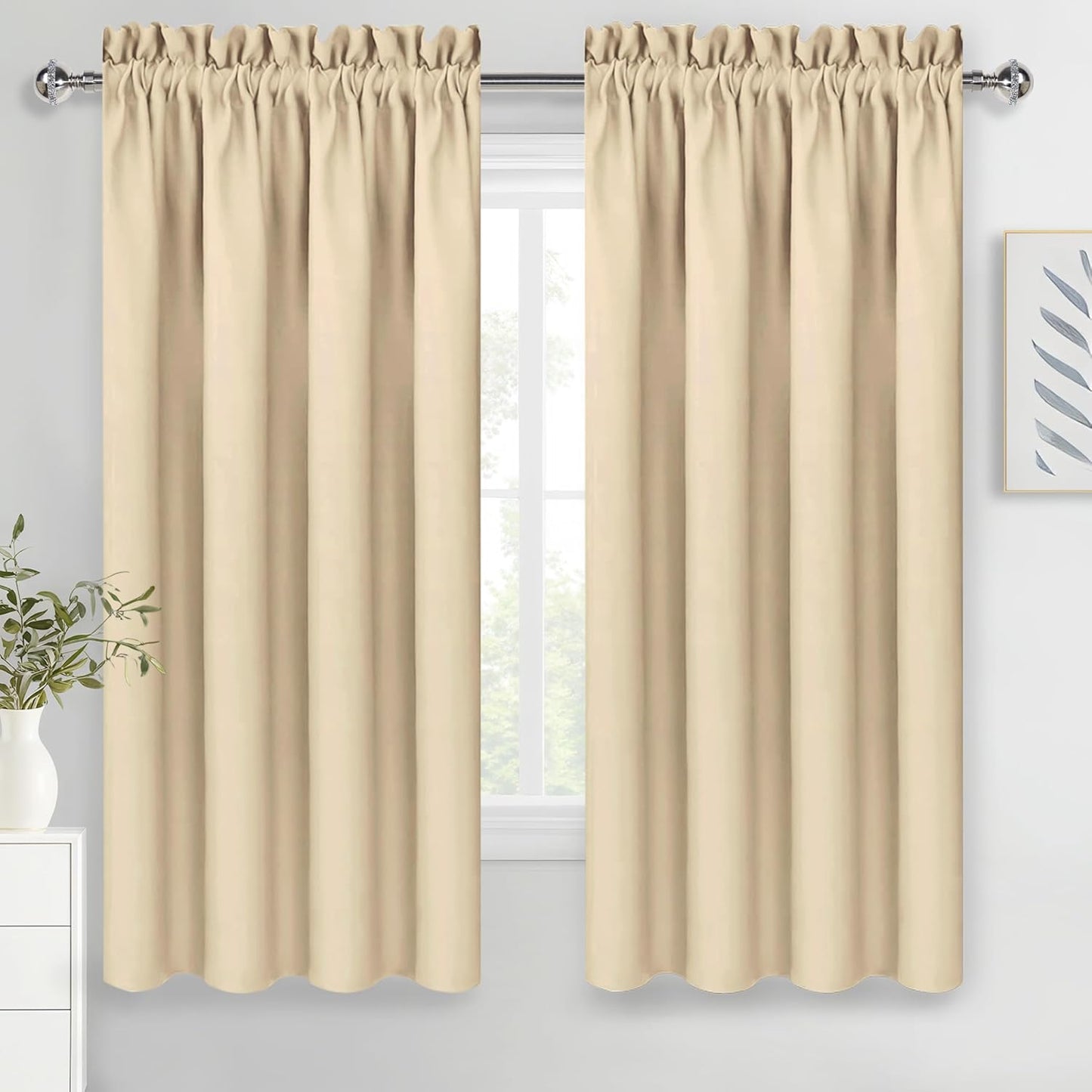 DWCN Blackout Curtains for Living Room Thermal Insulated Panels