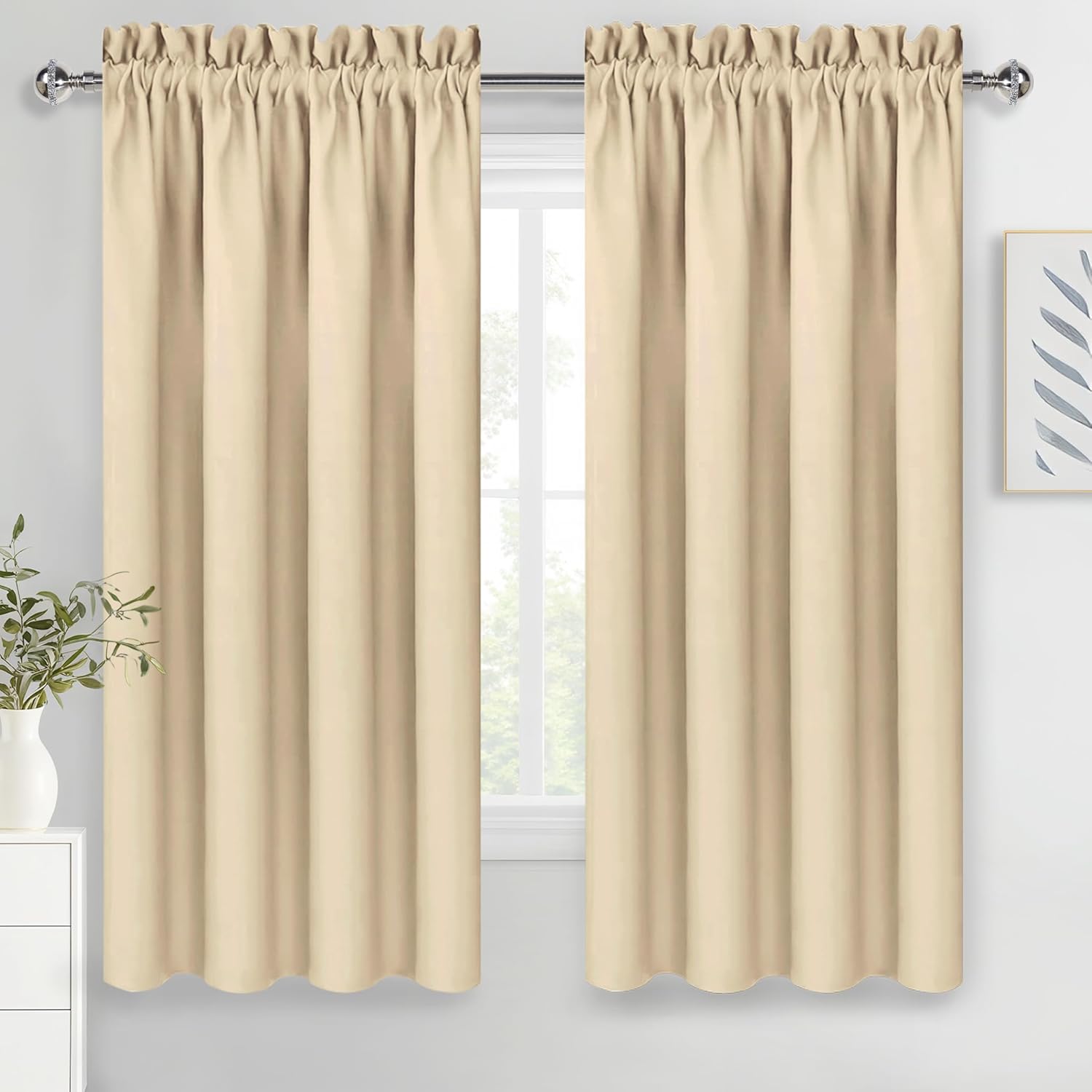 DWCN Blackout Curtains for Living Room Thermal Insulated Panels