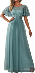 Ever-Pretty Women's Formal A-Line Sequin Ruffle Sleeve Dress 00904