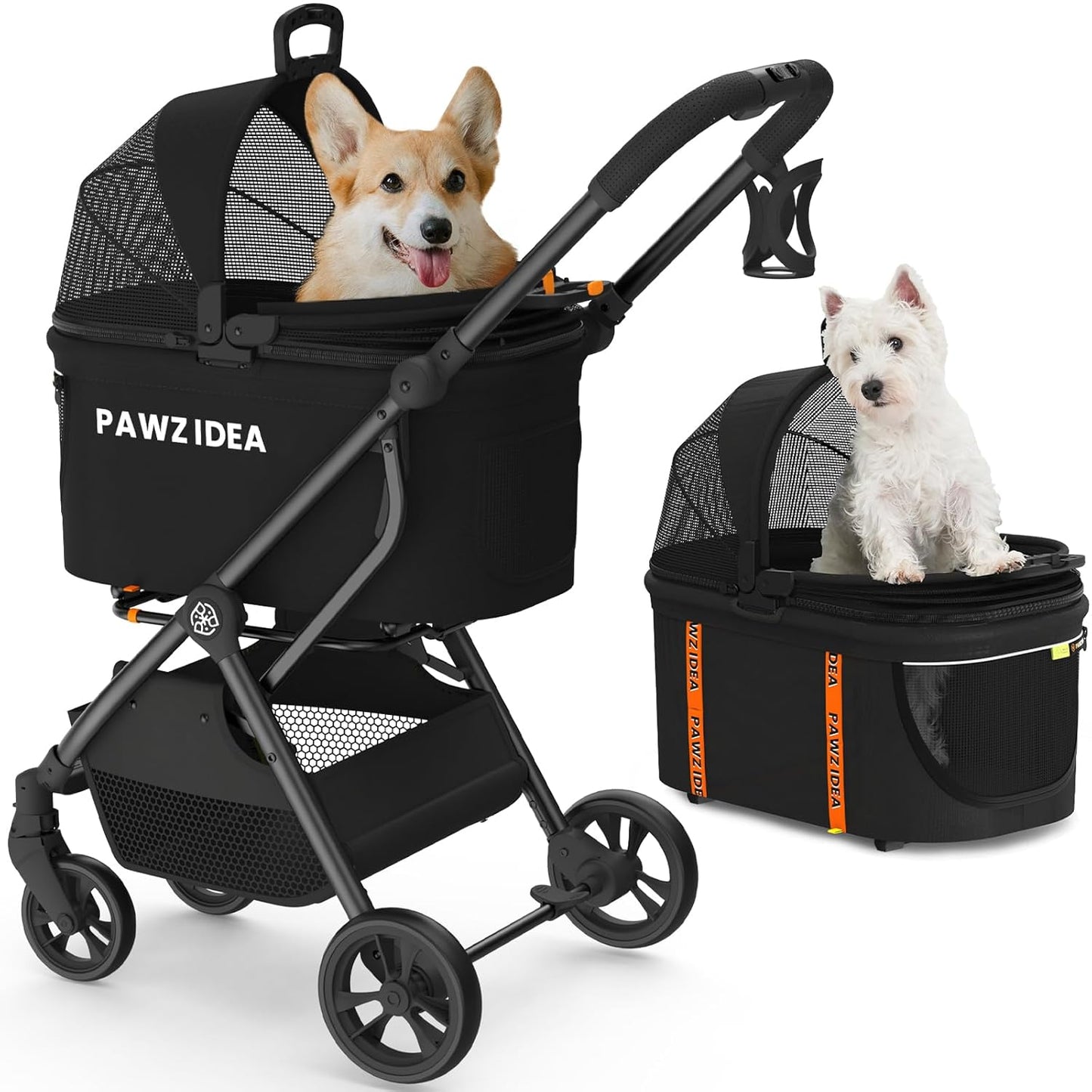 PAWZIDEA Pet Stroller 4 in 1 for Small Dogs and Cats