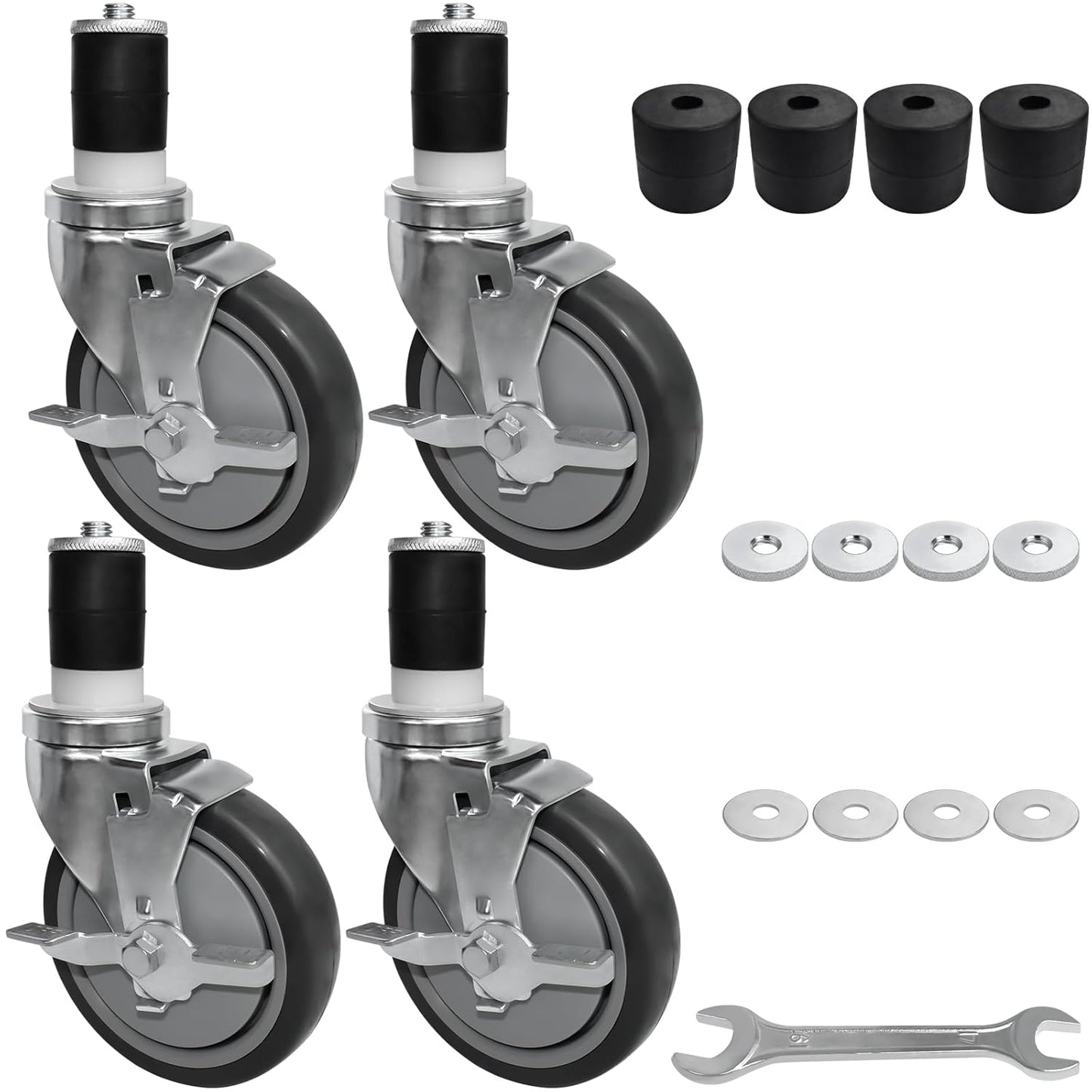 MySit 5 Inch Prep Table Wheels Set of 4 for Kitchen Carts