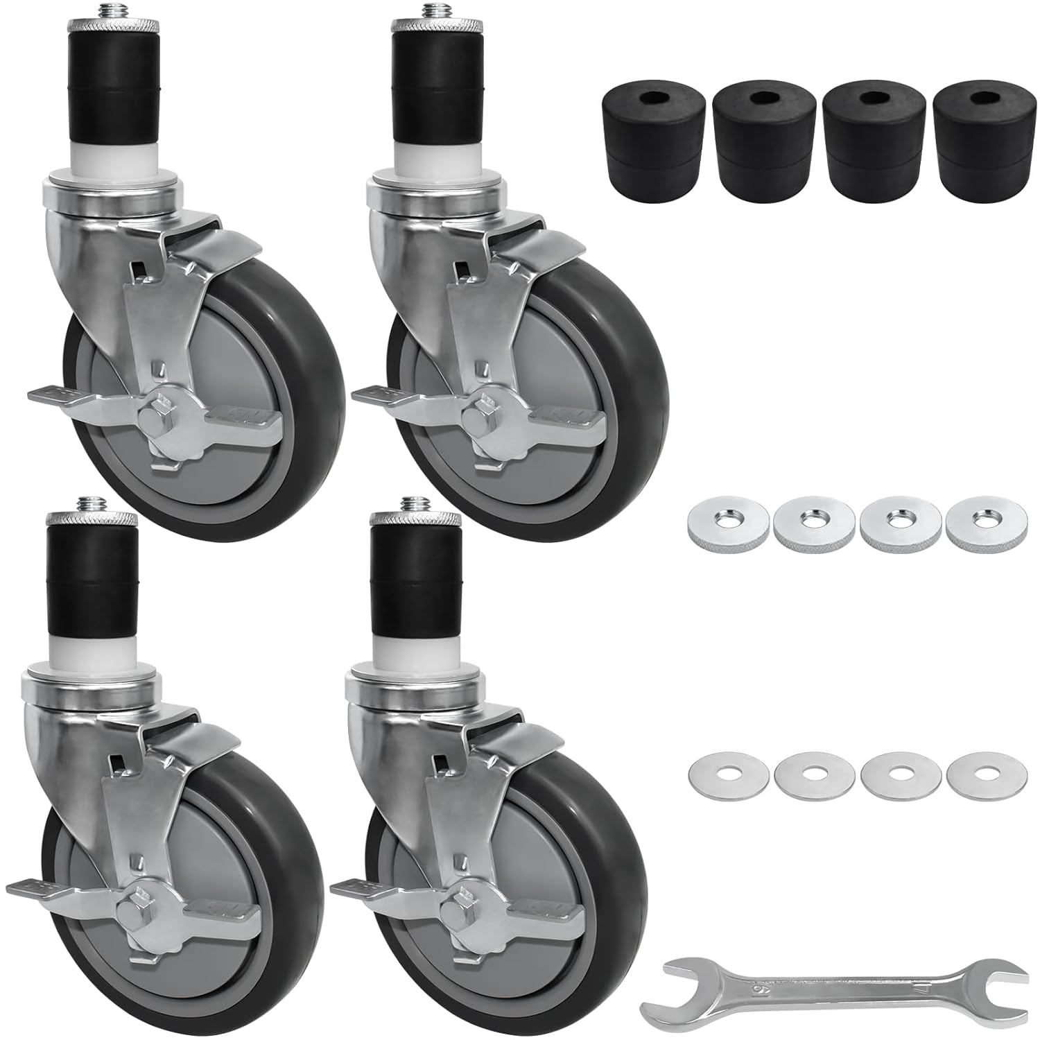 MySit 5 Inch Prep Table Wheels Set of 4 for Kitchen Carts