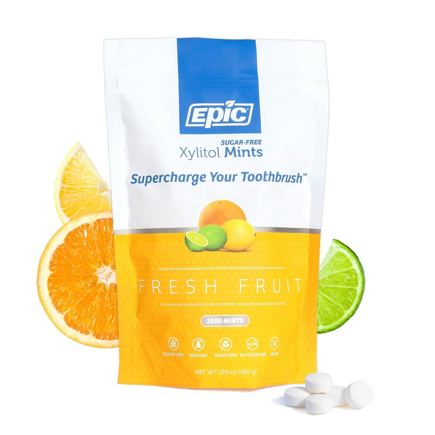 Epic Xylitol Mints - Sugar Free, Fresh Fruit Flavored 1000 Count