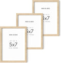HAUS AND HUES Beige Wood Picture Frames 5x7 - Set of 3